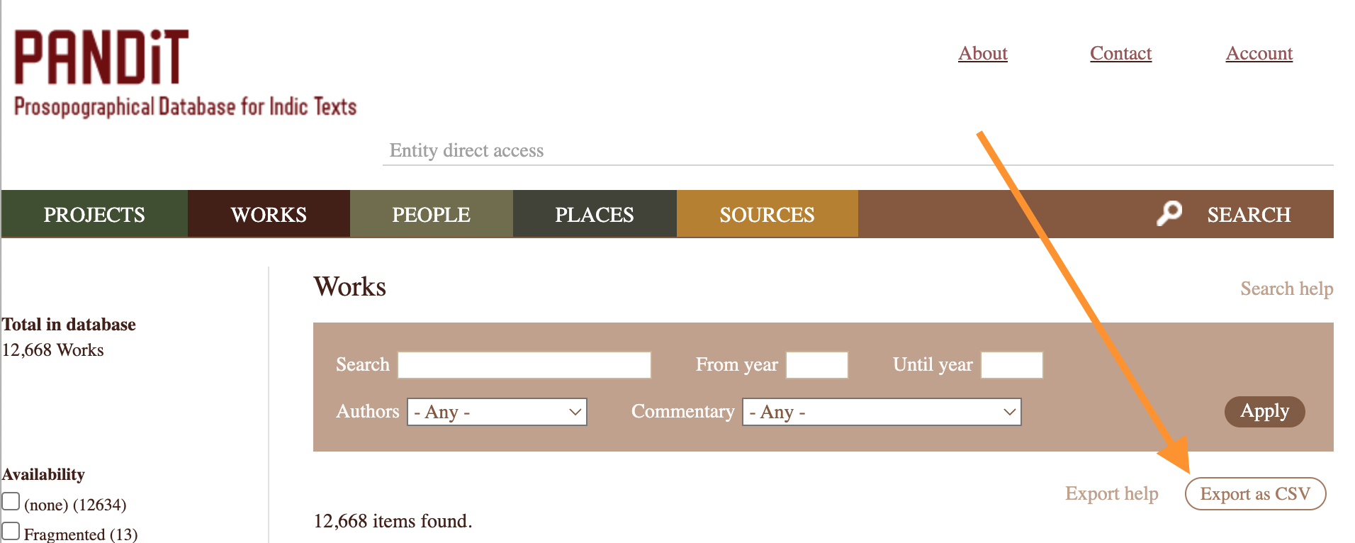 Exporting all works with Pandit v1