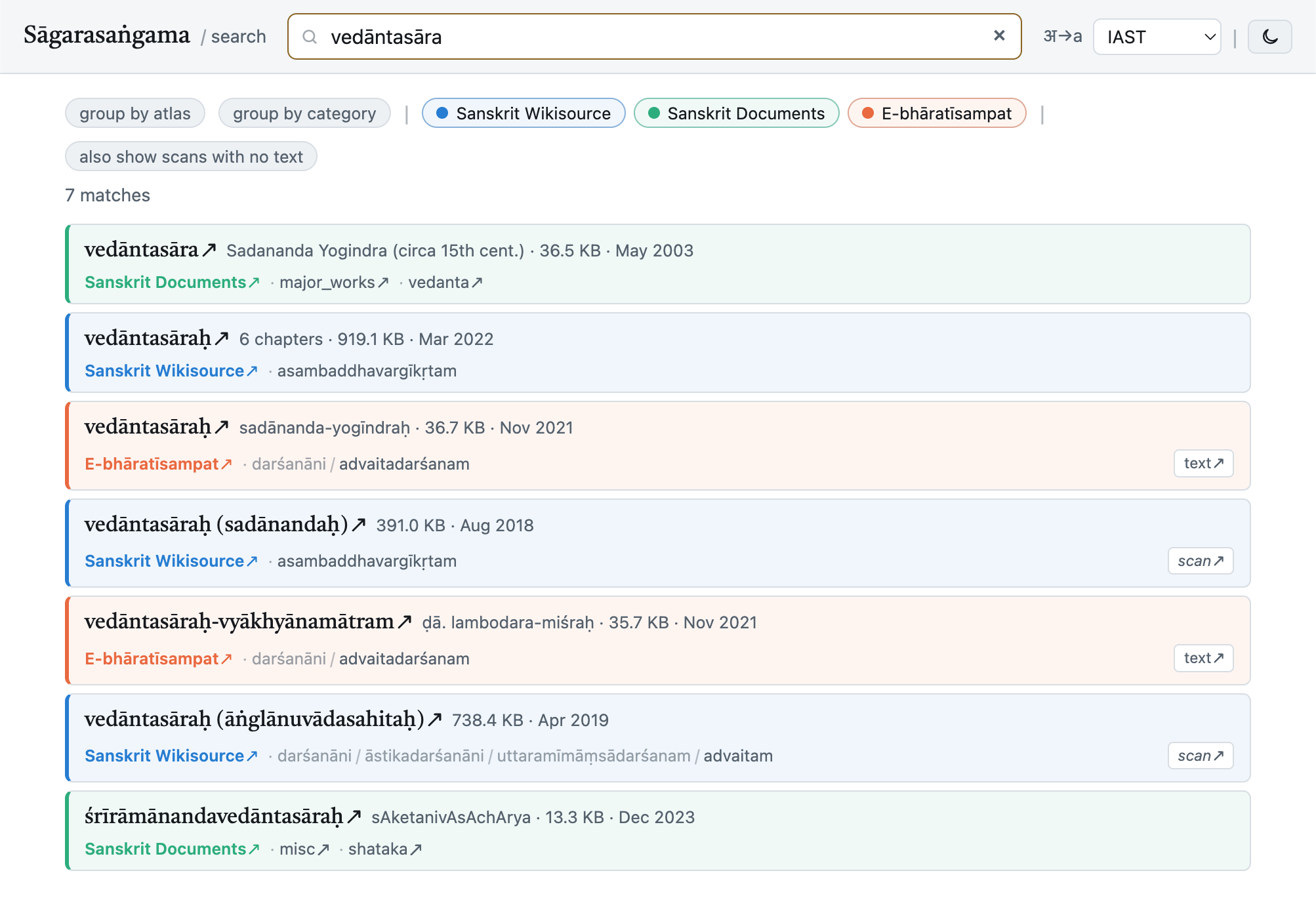 Sāgarasaṅgama search results
