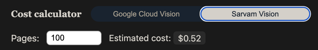 Skrutable's OCR cost calculator